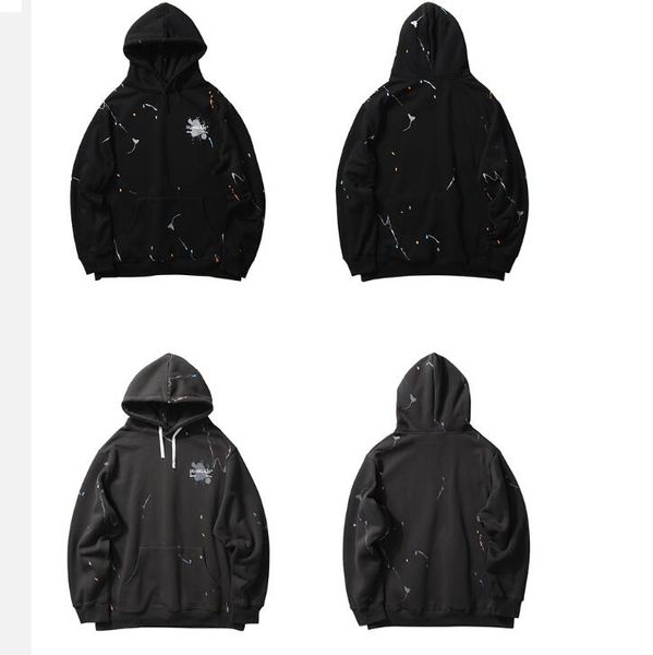 

men streetwear hoodie sweatshirt hip hop loose pullover hoodie cotton winter fleece hooded sweatshirt, Black