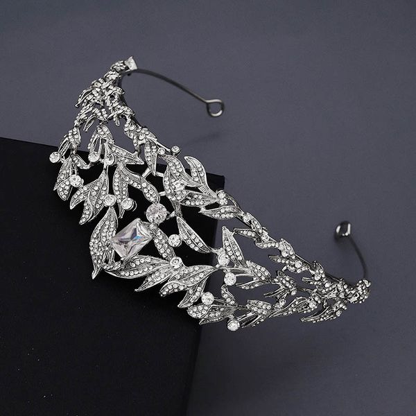 

new fashion shining rhinestone tiaras and crowns headbands for women girls bride noiva bridal wedding dress hair ornaments, Golden;white