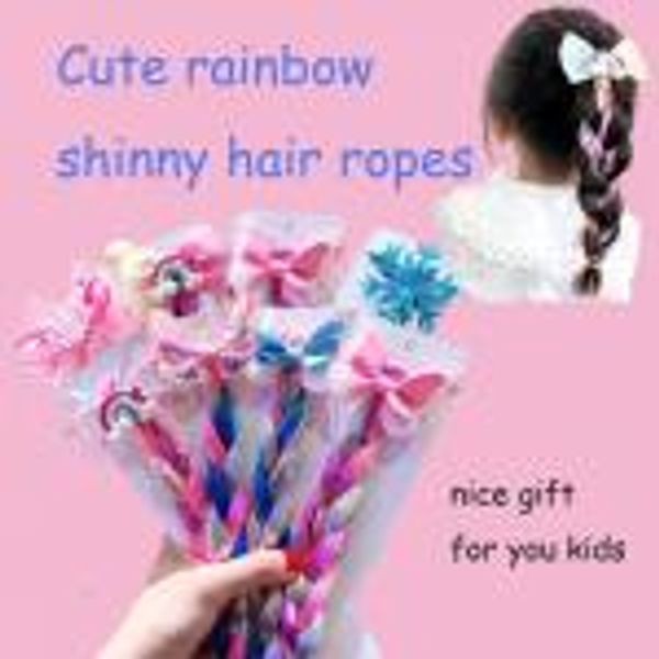 

hair accessories hair bows bands for baby girls bowknot scrunchie rubber band tie kids long braid pigtails headband, Slivery;white