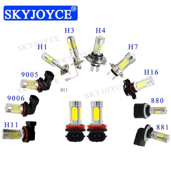 

skyjoyce high power led bulb 7.5w super bright h1 h3 h4 h7 h11 9005 9006 880 881 h16 yellow white 3000k 6000k cob led fog light