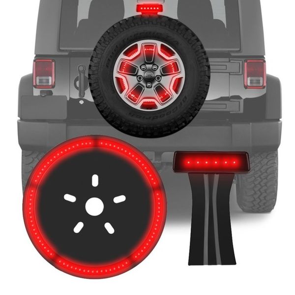 

black spare tire wheel accessory brake light led ring 3rd third brake light for wrangler jk