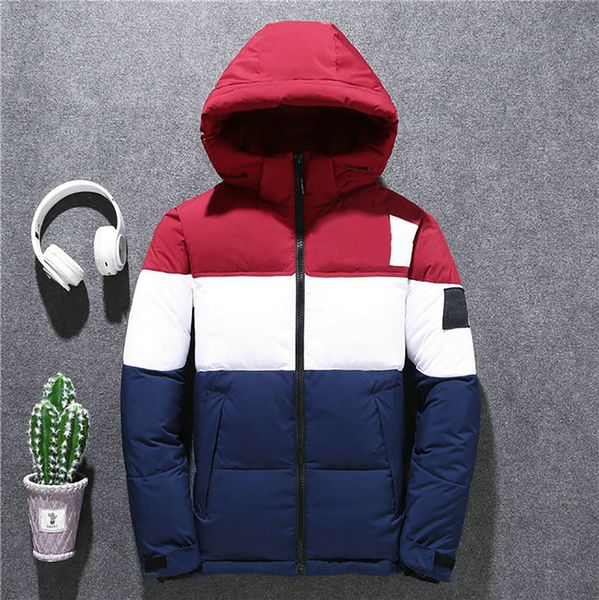 

face mens north designer winter jacket fashion contrast color luxury down jackets goose down winter coat trend brand warm parka, Black