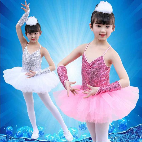 

songyuexia children's costumes girls jazz ballet skirts children's puffy skirt sequins swan performance clothing, Black;red