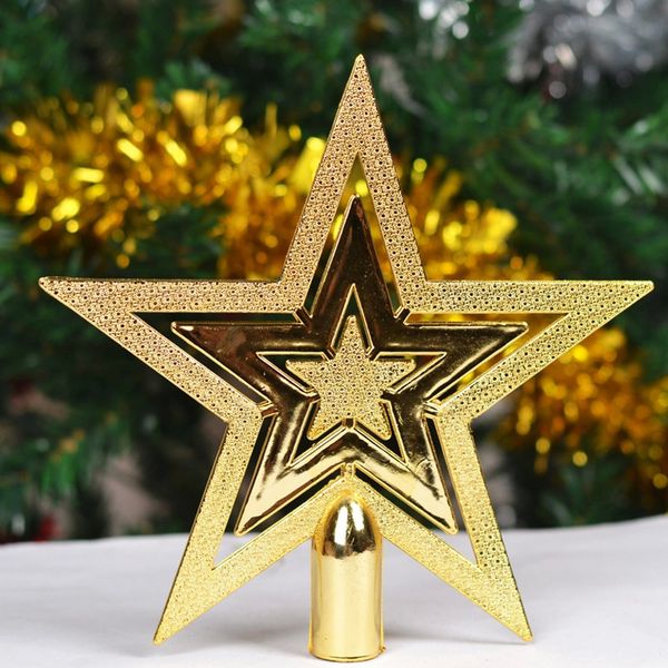 

1pcs 20cm christmas tree star decoration hollow five-pointed stars christmas tree er for table house ornaments