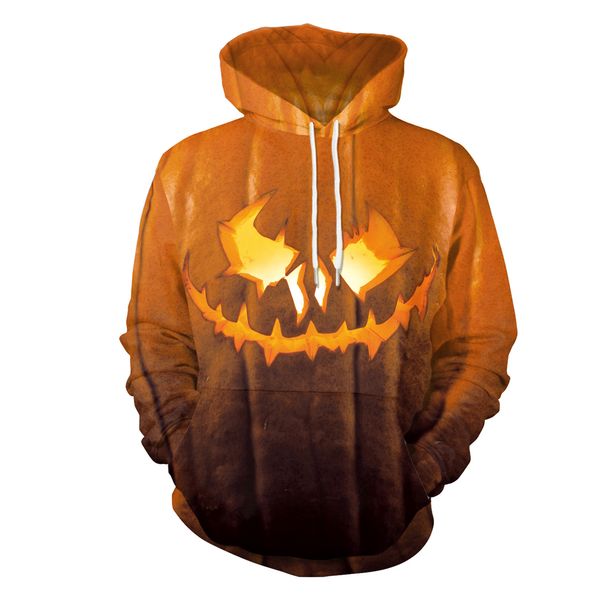 

halloween night party stage costumes pumpkin lantern hoodies europe and the united states autumn new fashion hooded casual sweater, Black