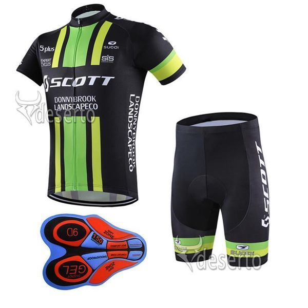 

2020 new 2020 scott short sleeves cycling jerseys compressed with9dgel padded bib shorts set summer style size s -4xl mtb maillot ciclismo, Black;blue