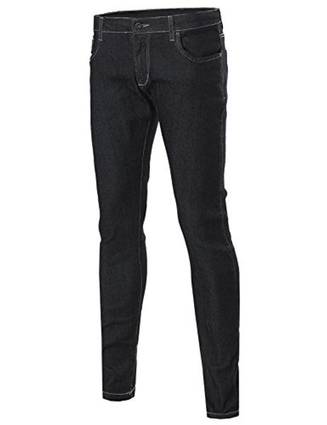 

youstar men's casual stretch pockets skinny fit jeans, Blue