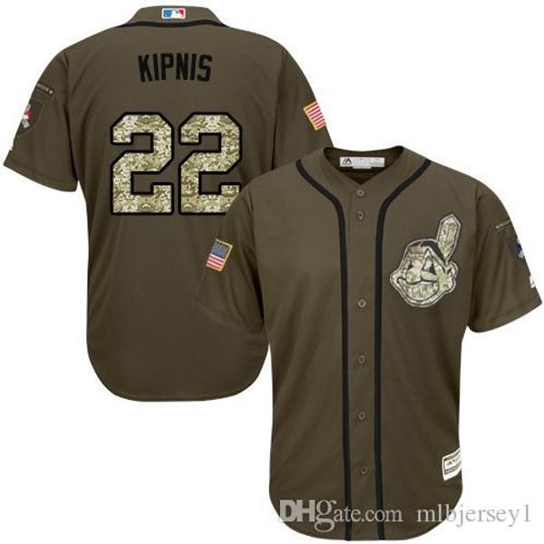 

men's #22 jason kipnis green salute to service sport jersey, Black;blue