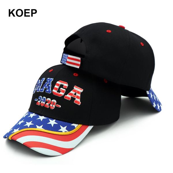 

дональд трамп 2020 cap флаг сша maga бейсболки сделать америка великий снова snapback президент hat 3d вышивки черный оптовая hgvoy, Black;white