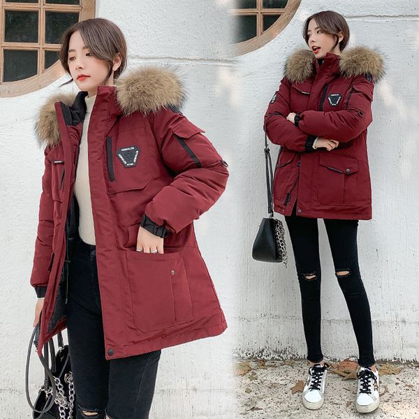 

cotton-padded clothes women's new style 2019 korean-style large size fashion coat women's slim fit thick waist hugging winter sh, Blue;black
