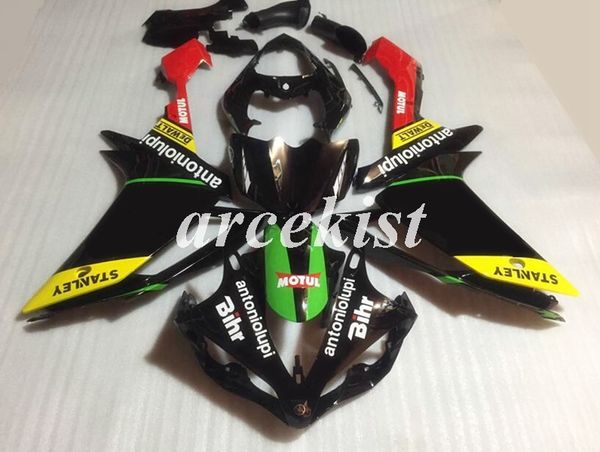 

injection mold new abs motorcycle full fairings kit fit for yamaha yzf-r1 2007 2008 07 08 bodywork set black green