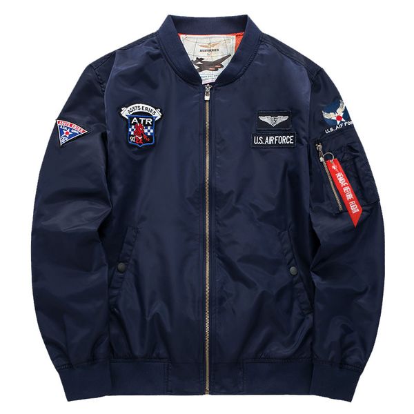 

new spring autumn one ma1 bomber jacket men fashion stand collar mens pilot jackets baseball uniform coat streetwear, Black;brown