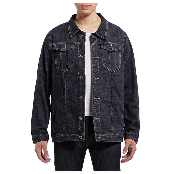 

men's fashion men's autumn winter casual vintage wash jacket motorcycle slim hole jeans denim jacket plus size, Black;brown