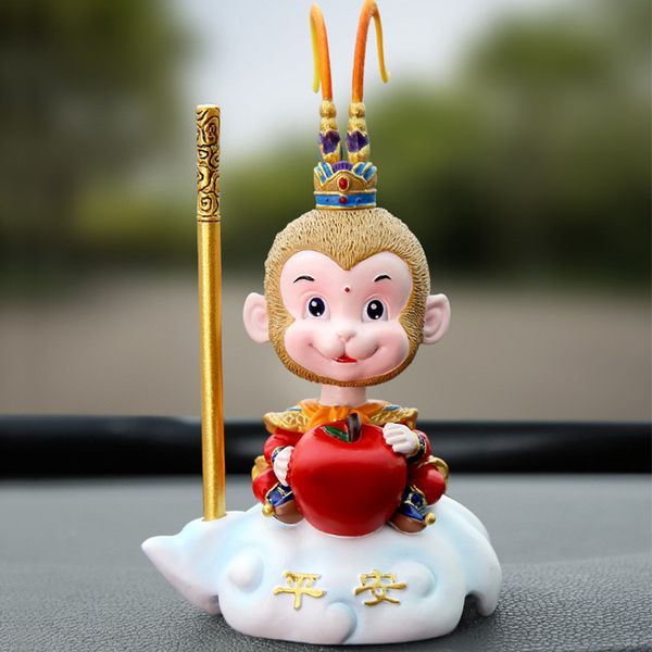 

car ornaments resin cute monkey king safety and calm auto decoration accessories craft gift dasheng sun wukong