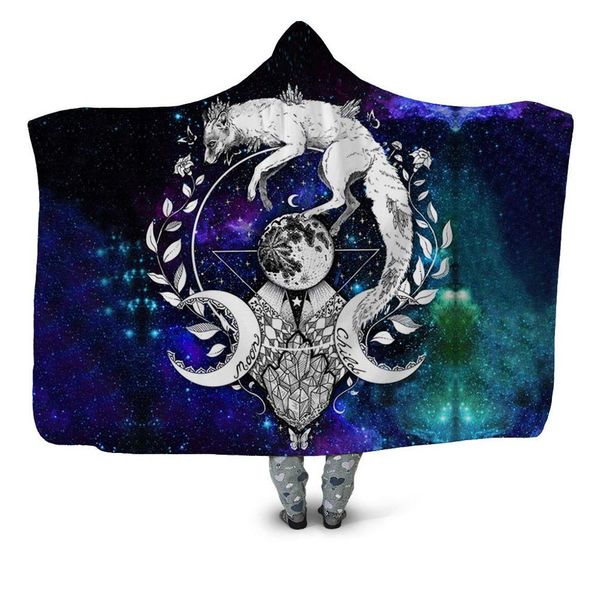 

galaxy night 3d print plush hooded blanket for youth warm wearable sofa fleece throw blanket home office washable new