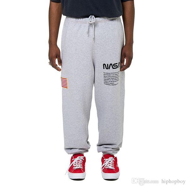 

nasa pants heron preston sweatpants mens high street designer pants nasa casual joggers pants men women hip hop sweatpants size s-xl, Black
