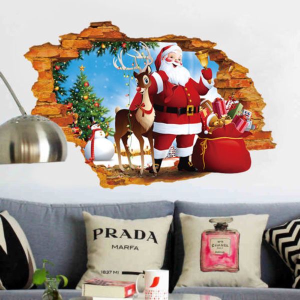 

diy merry christmas wall stickers decoration santa claus gifts tree window wall stickers removable vinyl wall decals xmas decor