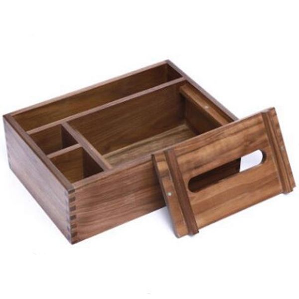 

quality home kitchen wooden tissue box solid wood napkin holder case with oak wooden cover phone holder napkins office case