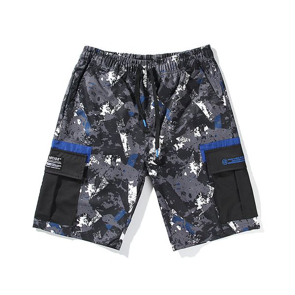 

summer beach mens cargo shorts loose drawstring mid waist relaxed mens short pants casual homme shorts, White;black