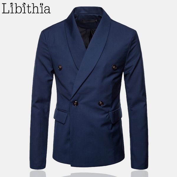 

men's casual double breasted blazers autumn standard type luxury men suit masculino big size m-4xl grey black blue wine red f178, White;black