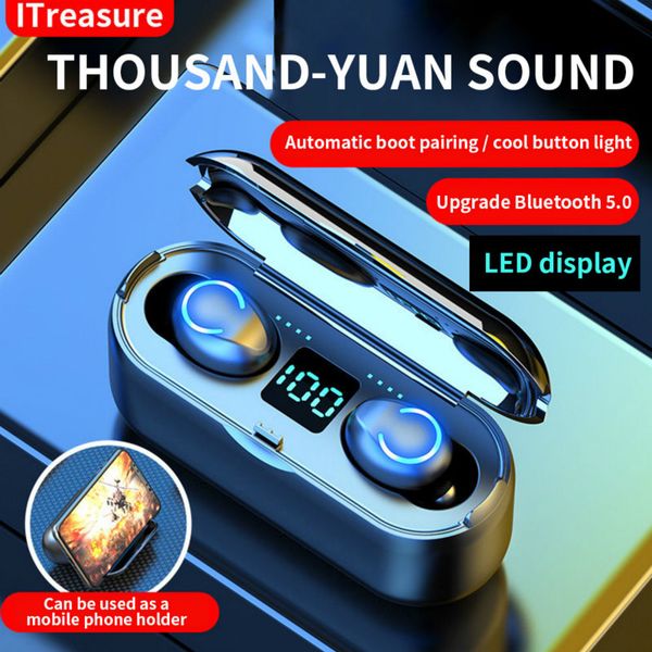 

designer f9-8 tws wireless earphones bluetooth fashion 5.0 f9 bluetooth headphone bass surround headphones fast charging