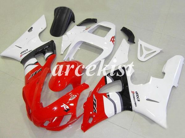 

new abs motorcycle full fairings kits fit for yamaha yzf-r1 1998 1999 98 99 bodywork set white red light