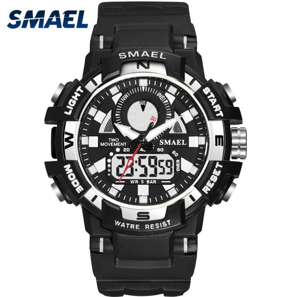 

new smael christmas fashion watch men's waterproof electronic mechanical sports watch luxury personality men's watch, Slivery;brown