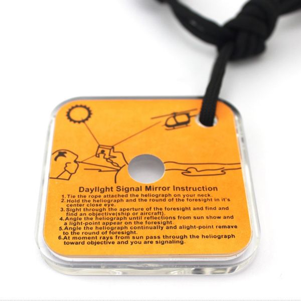 

aotu outdoor reflective survival signal mirror with whistle long distance ask help sos practical emergency tool survival bracelets