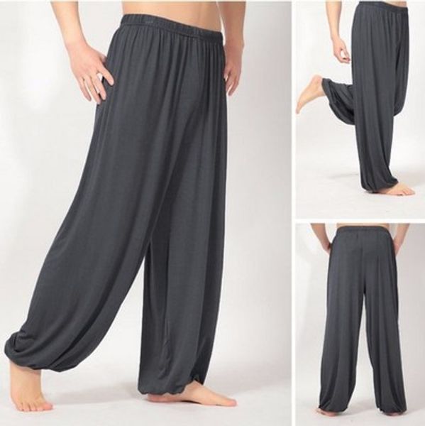 

мужские конструктор йога брюки утреннее упражнение tai chi sweatpants сыпучие wide leg фитнес trackpants высокий талии вскользь длинные брюк