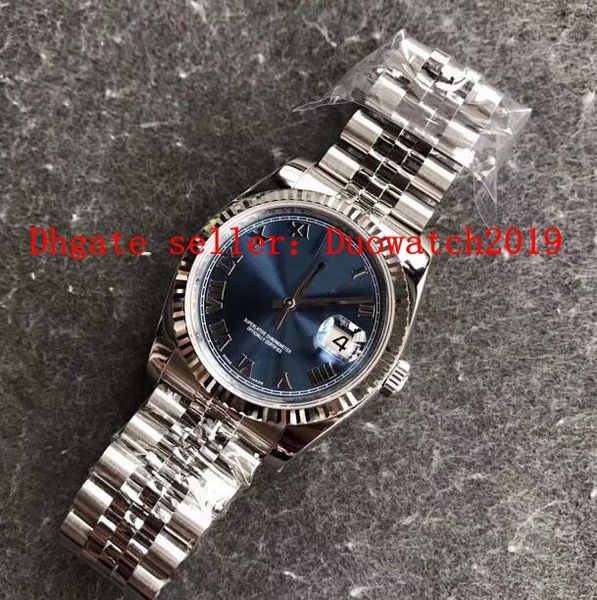 

men's calibre 36mm luxury blue dial ar factory automatic cal.3135 men flute bezel 116200 watches 904l steel eta mechanical date just wr, Slivery;brown