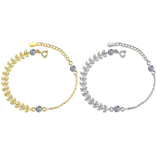 

women's fashion bracelets& bangles crystal leaves geometric chain gold bracelet set for bohemian jewelry, Black