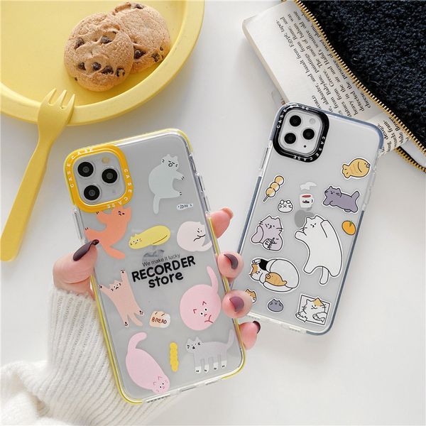 

soft tpu cartoon cat recorder store mobile phone case cover for iphone 11 pro max 7 8 plus x xr