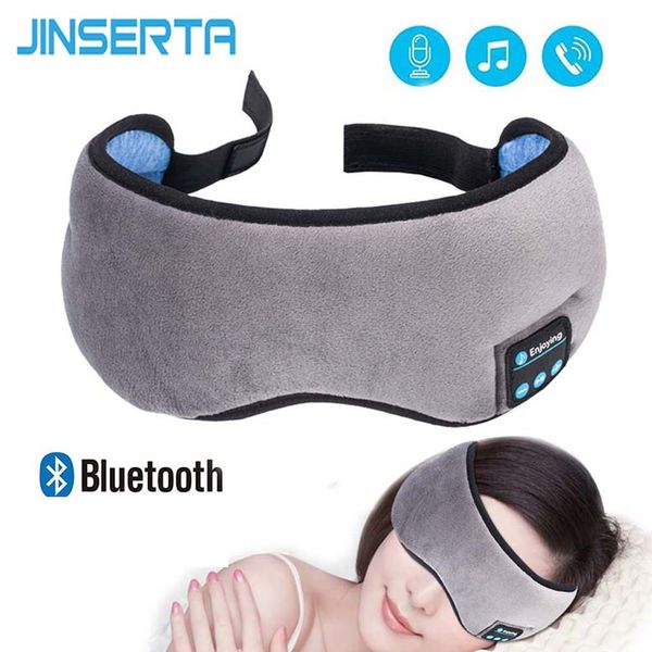 

jinserta wireless stereo bluetooth earphone sleep mask 5.0 bluetooth sleep soft earphones support handssleeping eye mask