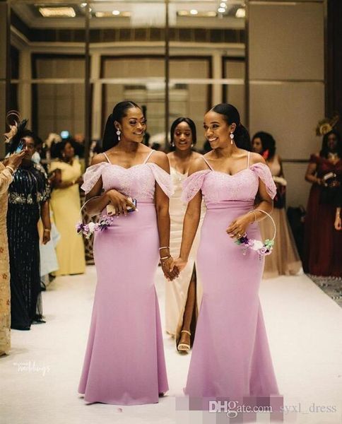 2019 African Sexy Black Girls Mermaid Bridesmaid Dresses Robes De
