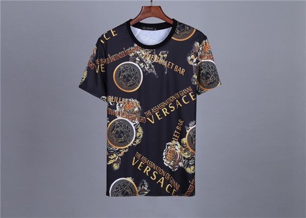 

new men's t-shirt cotton casual t-shirt men's fashion tee medusa print short-sleeved slim round neck t-shirt -3xl, White;black