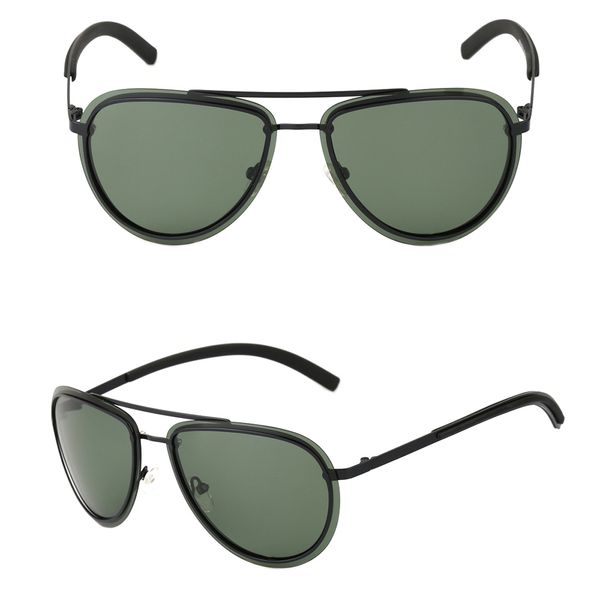 

1820 double bridge metal polarized lens rimless sun glasses