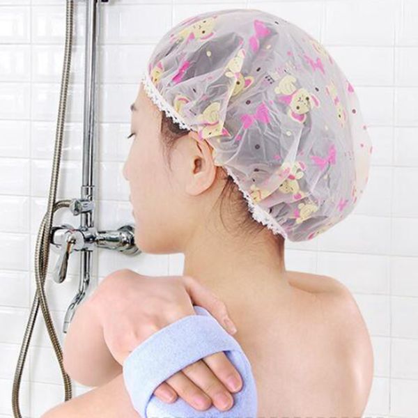 

1pcs shower cap waterproof hair salon elastic thickening shower cap bathroom products