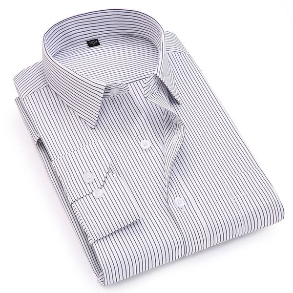 

new style striped smart casual men shirts long sleeve classical design men dress shirts easy-care office clothing, White;black