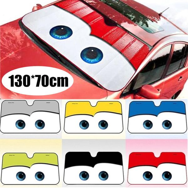 

6 colors eyes shape car sunshade heated windshield cartoon windscreen cover auto sun visor car-covers car solar protection