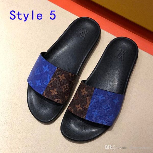 

fashion flip flops men designer shoes printed leather causal sandals non-slip summer beach slipper vacation men classic shoes in, Black