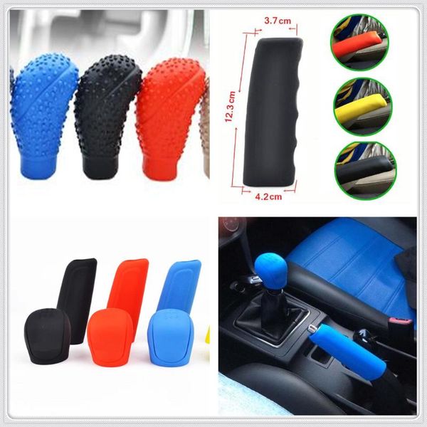 

1set car rubber shift gear knob cover handbrake skin protector for 530li 335i 750i 330i 325i 320si 630i x6 m6 640i 640d