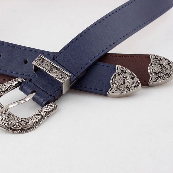 

laamei hup women black leather western cowgirl waist belt metal buckle waistband new belts for women luxury designer brand, Black;brown