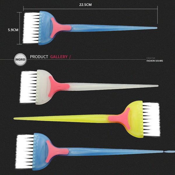 

1 pc professional pp handle natural environmental resin fluffy comb hairdressing barber hair dye hairbrush make up comb styling, Silver