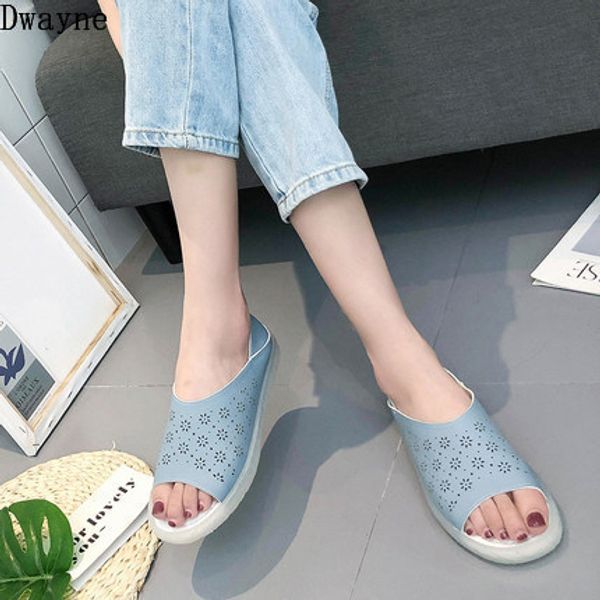 

2020 summer wild hollow fish mouth fruit soft bottom casual sandals women, Black