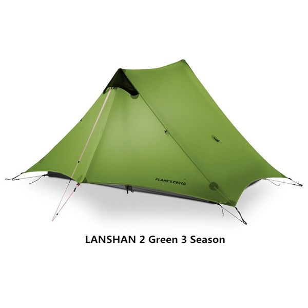 

2020 lanshan 2 flame's creed 2 person outdoor ultralight camping tent 3 season professional 15d silnylon rodless tent