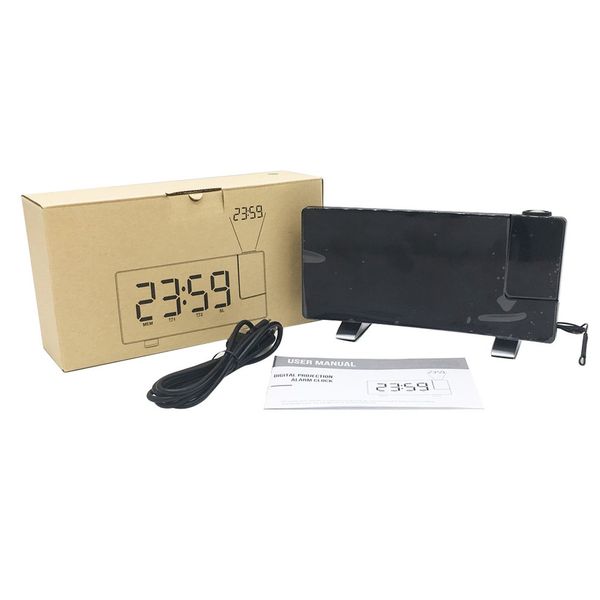 

radio projection alarm clock large screen led display electronic clock surface double alarm bedroom home