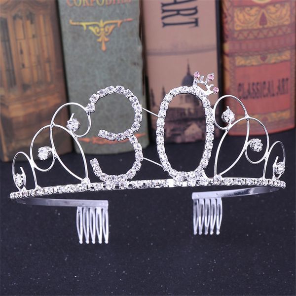 

18-90 лет подарки на день рождения корона и тиара женщины девушки украшения для волос день рождения выпускного вечера диадема короны аксессу, Golden;white