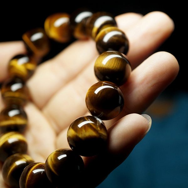 

natural tiger eye stone bracelet hand chain jewellery women men gift beads bracelets couple bracelets sbangles accessories, Black