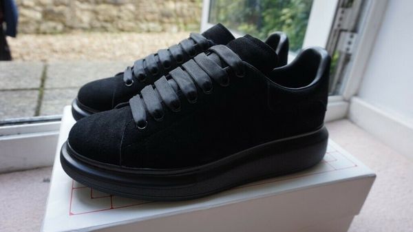 

Fa hion luxury platform neaker men women de igner ca ual hoe low lace up plate forme over ized neaker black uede leather