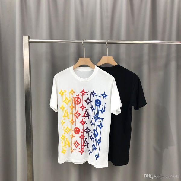 

2020ss spring and summer new high grade cotton printing short sleeve round neck panel t-shirt size: m--xl-xxl-xxxl color: black white qq23